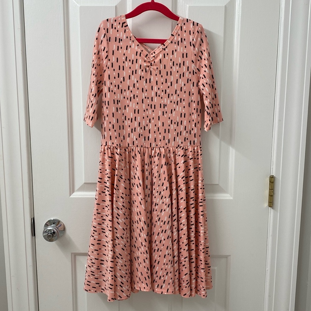 DDS Pink Black/White Print Ballerina Dress